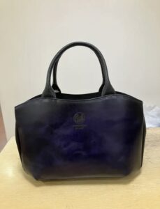 2WAY丸型トートバッグ（横長）【 世界に1つだけ‼︎  本革・手染め・男女兼用 ・大阪産】